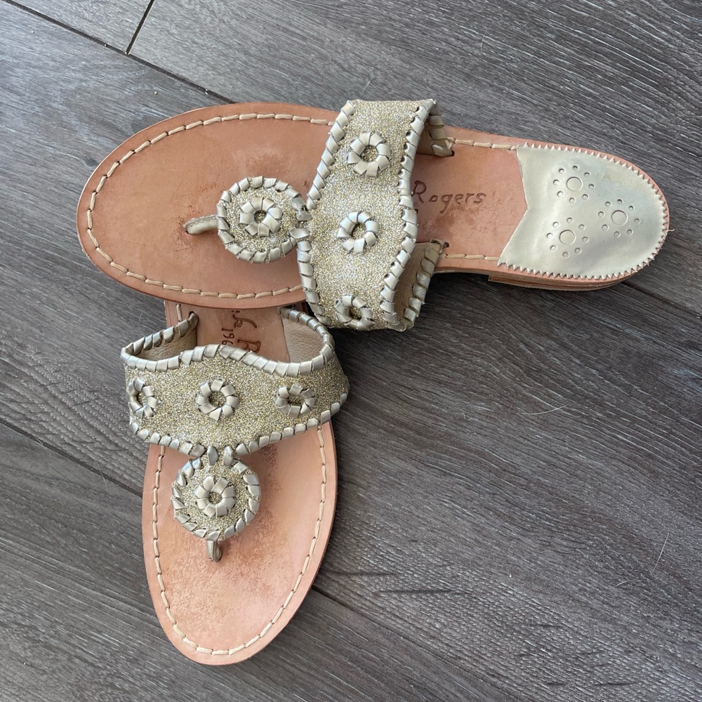 Jack Rogers Sparkly Gold Sandals